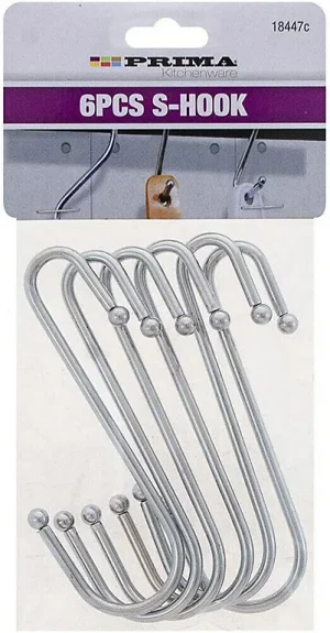Prima Stainless Steel S-Hook Pack of 6