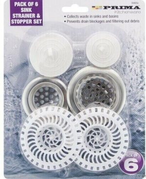 Prima Sink Strainer & Stopper Set Pack of 6