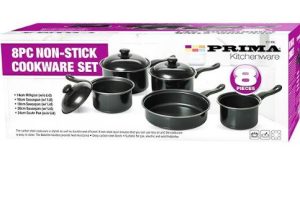 Prima Non-Stick Black Carbon Steel Cookware Set 8pc