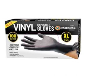 Marksman Black Vinyl Disposable Gloves Xl 100pc