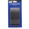 Premium Technoline black ink pens pack of 8