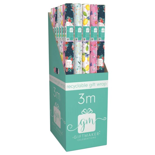 Premium Giftmaker female mix recyclable gift wrap 3m