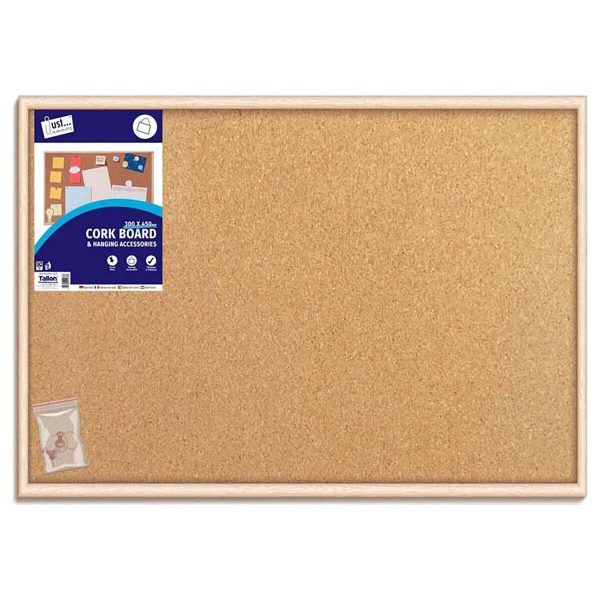 Premium Cork notice board & accessories 300 x 450mm