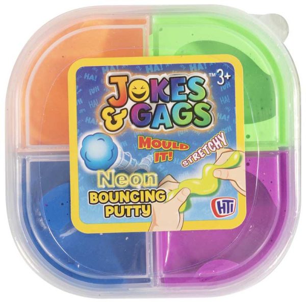 Jokes & Gags Mixed Colour Neon Bouncing Putty