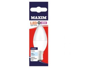 Maxim 6W=40W Pearl Day Light Candle Small Bayonet LED Light Bulb