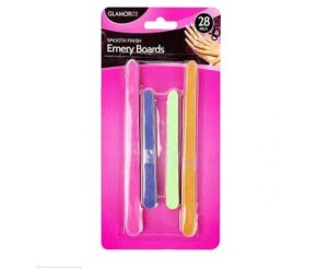 Glamorize Smooth Finish Emery Boards Assorted Pack Of 28