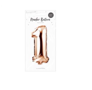 Pop Rose Gold Foil Number Balloon 65cm