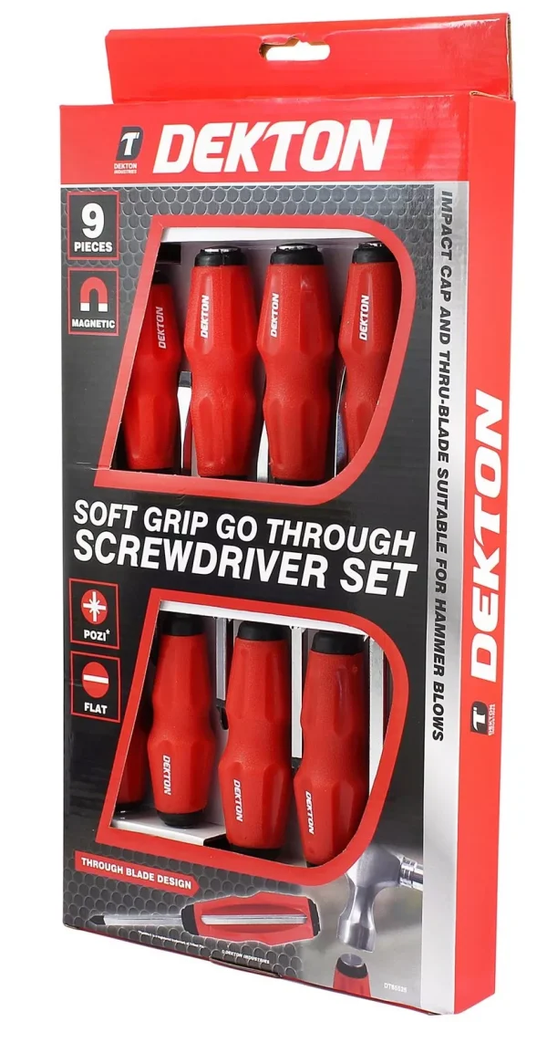 Premium Dekton soft grip go through screwdriver set