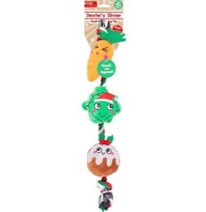 Smart Choice Christmas Dinner Squeaky Rope Dog Toy 50cm