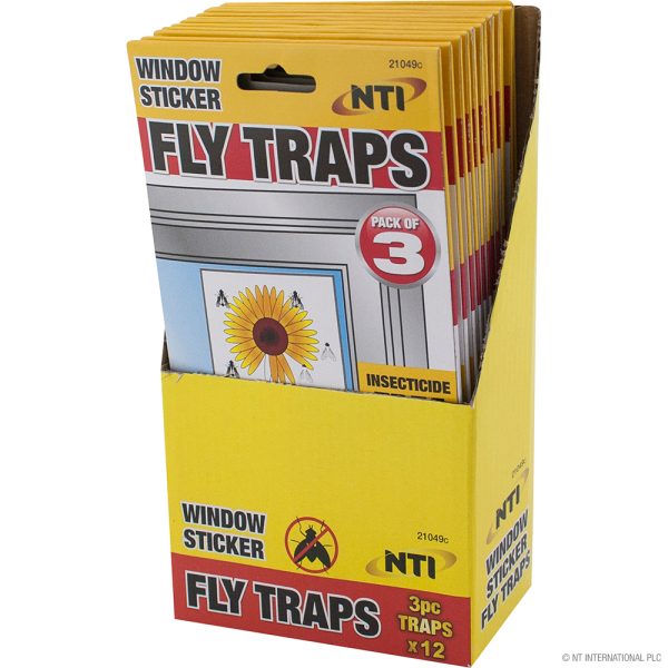 Premium Window sticker fly traps pack of 3