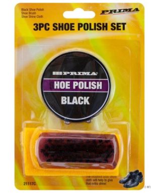 Prima Black Shoe Polish Set 3pc