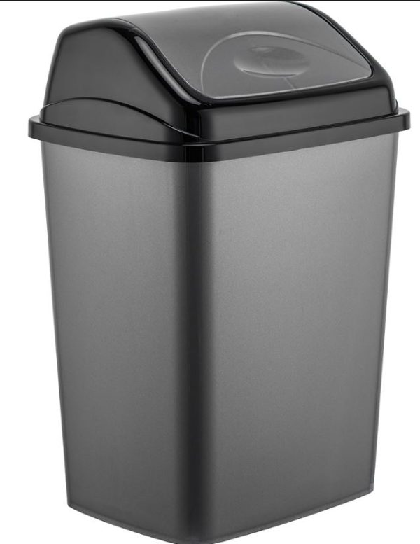 Premium Dark grey swing dustbin 16l