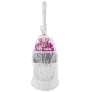 White Semi-Enclosed Toilet Brush Set