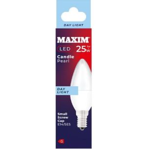 Maxim 3W=25W Candle Pearl Day Light E14 SES LED Light Bulb