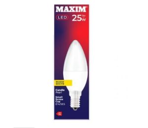 Maxim 3W=25W Candle Pearl Warm White E14 SES LED Light Bulb