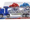 Friction Police Truck With Four Police Cars