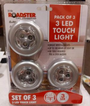 Roadster Car Accessories LED Touch Light Pack Of 3