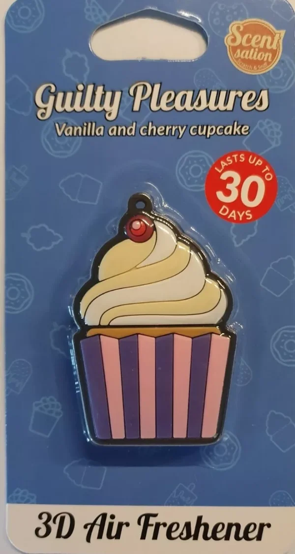 Premium Guilty pleasures vanilla & cherry cupcake 3d car air freshener