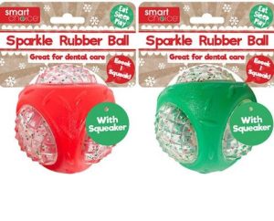 Smart Choice Christmas Glitter Rubber Ball Dog Toy
