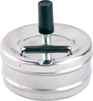 Polyflame Champ Ashtray Grey Push 9cm