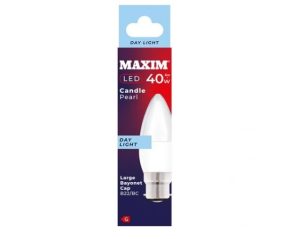 Maxim 6W=40W Candle Pearl Day Light B22 BC LED Light Bulb