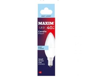 Maxim 6W=40W Candle Pearl Day Light E14 SES LED Light Bulb