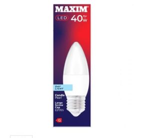 Maxim 6W=40W Candle Pearl Day Light E27 ES LED Light Bulb