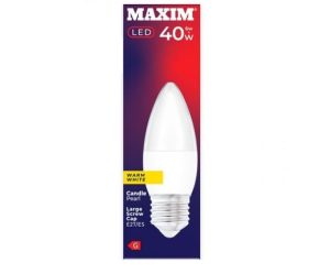 Maxim 6W=40W Candle Pearl Warm White E27 ES LED Light Bulb