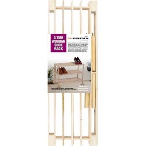 Prima 3-Tier Natural Wooden Shoe Rack 74 X 48.5 X 26.5cm