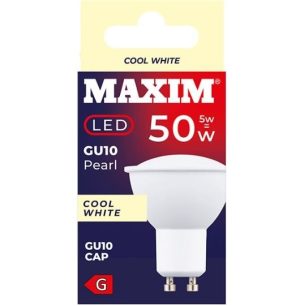 Maxim 5W=50W Gu10 Pearl Cool White LED Light Bulb