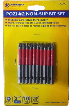 Marksman Pozi #2 Non-Slip Bit Set 10pc