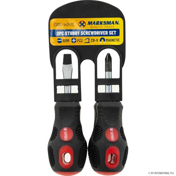 Premium Marksman stubby screwdriver set 2pc