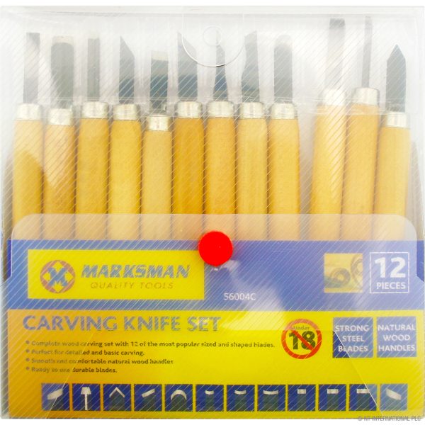 Premium Marksman wood carving knife set 12pc