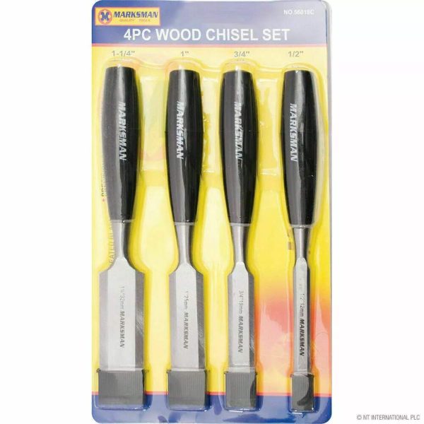 Premium Marksman precision wood chisel set 4pc