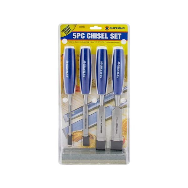 Premium Marksman chisel set with sharpening stone 5pc