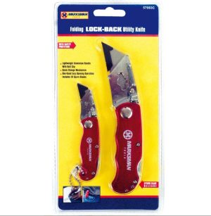 Marksman Folding Lock Back Utility Knife Set 2pc