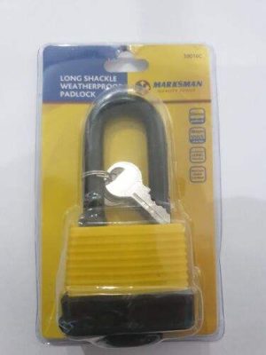 Marksman Long-Shackle Weatherproof Padlock 50mm