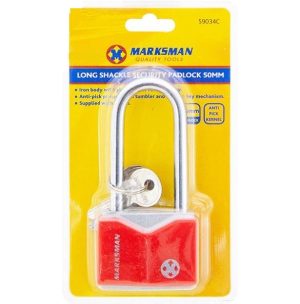 Marksman Long-Shackle Iron Rhombic Padlock 50mm