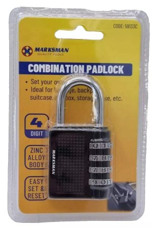 Marksman 4-Digit Combination Zinc Alloy Padlock