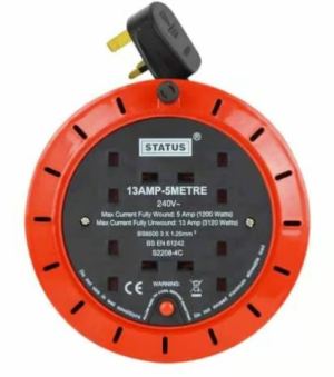 Status 4-Socket 13Amp Tc Cable Extension Reel 5m