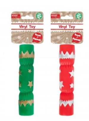 Smart Choice Christmas Squeaky Vinyl Cracker Dog Toy
