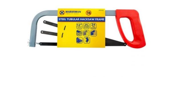 Premium Marksman steel tubular hacksaw frame 12" with 2 spare blades