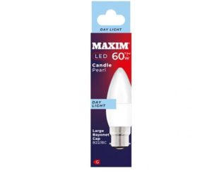 Maxim 7.5W=60W Candle Pearl Day Light B22 BC LED Light Bulb