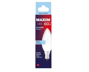 Maxim 7.5W=60W Candle Pearl Day Light E14 SES LED Light Bulb