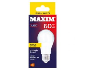 Maxim LED Light Bulb 10W=60W Gls Pearl Warm White Edison Screw