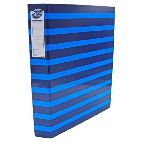 Premium Pukka a4 blue stripes ringbinder file folder