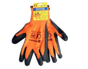 Marksman 10G Orange Acrylic Liner Latex Gloves Size 9