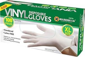 Marksman Clear Vinyl Powder-Free Disposable Gloves Extra Large 100pc