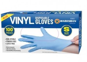 Marksman Blue Vinyl Disposable Gloves Small 100pc