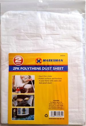Marksman Polythene Dust Sheet 2.7m X 3.6m PACK OF 2